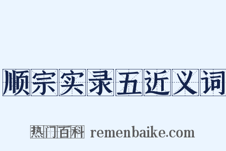 顺宗实录五近义词是什么意思的图片